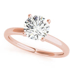 LUMEO Round Hidden Halo Diamond Engagement Ring Front View in 18k Solid Rose Gold 