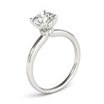 LUMEO Round Hidden Halo Diamond Engagement Ring Angle View in Platinum 