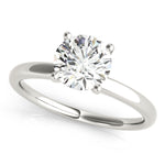 LUMEO Round Hidden Halo Diamond Engagement Ring Front View in Platinum 