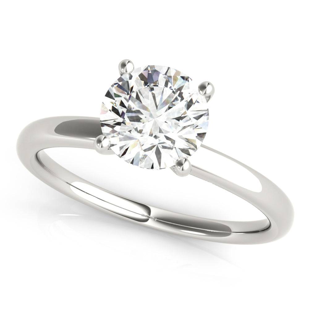 LUMEO Round Hidden Halo Diamond Engagement Ring Front View in Platinum 
