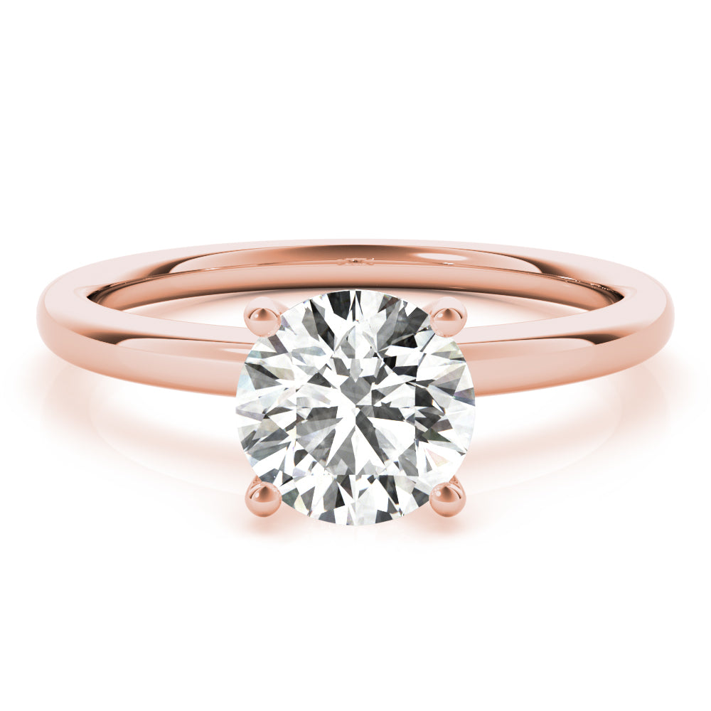 LUMEO Round Hidden Halo Diamond Engagement Ring Set in 18k Solid Rose Gold 