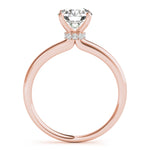 LUMEO Round Hidden Halo Diamond Engagement Ring Side View in 18k Solid Rose Gold 