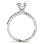 LUMEO Round Hidden Halo Diamond Engagement Ring Side View in Platinum 