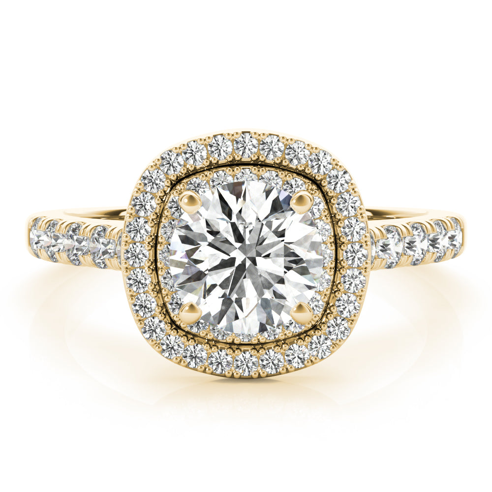 LUMEO Round Halo Engagement Ring 