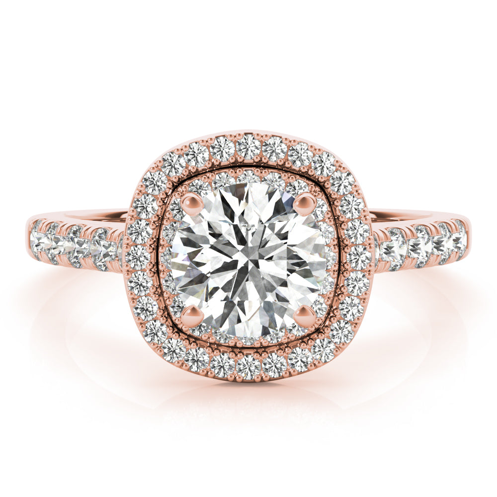 LUMEO Round Halo Engagement Ring 