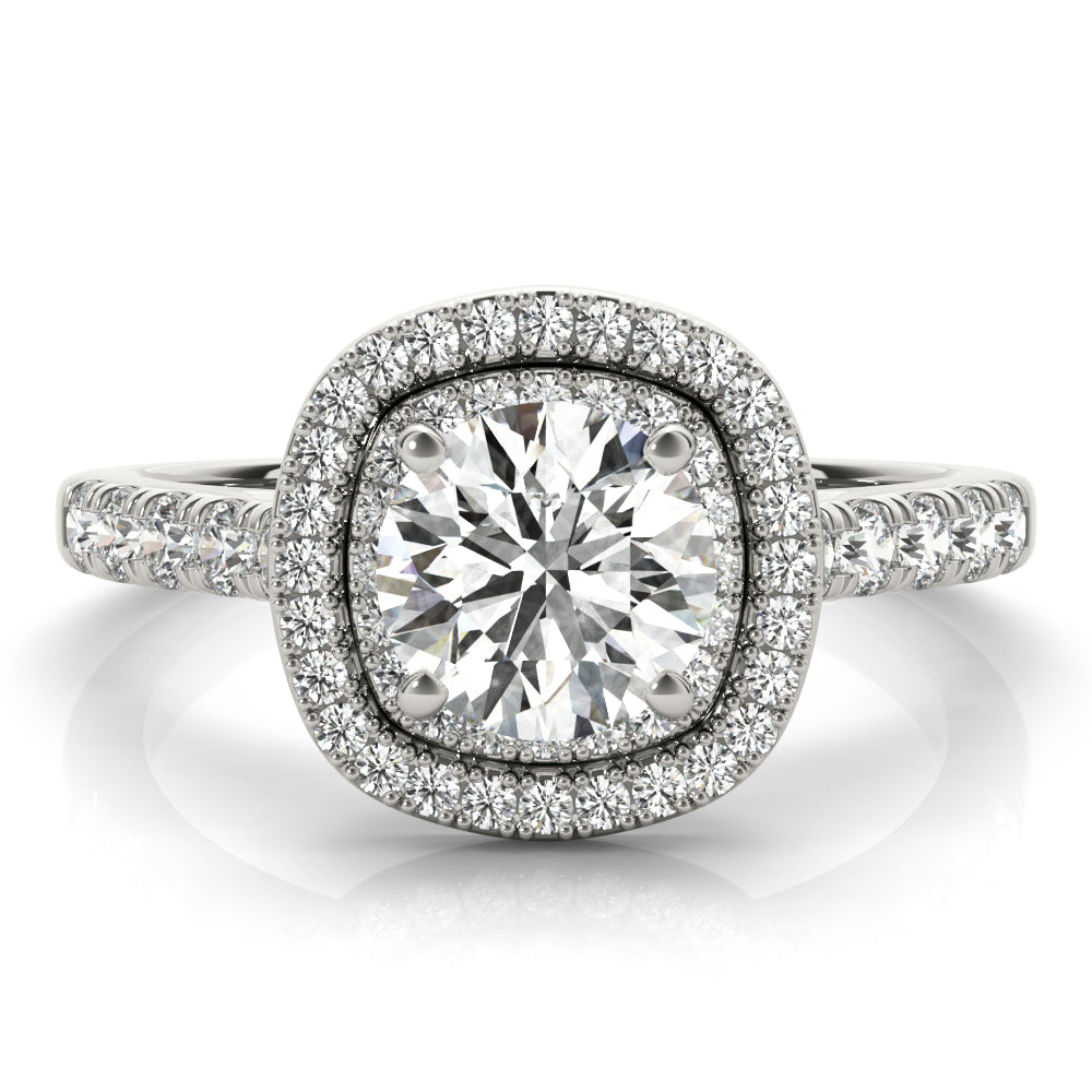 LUMEO Round Halo Engagement Ring 