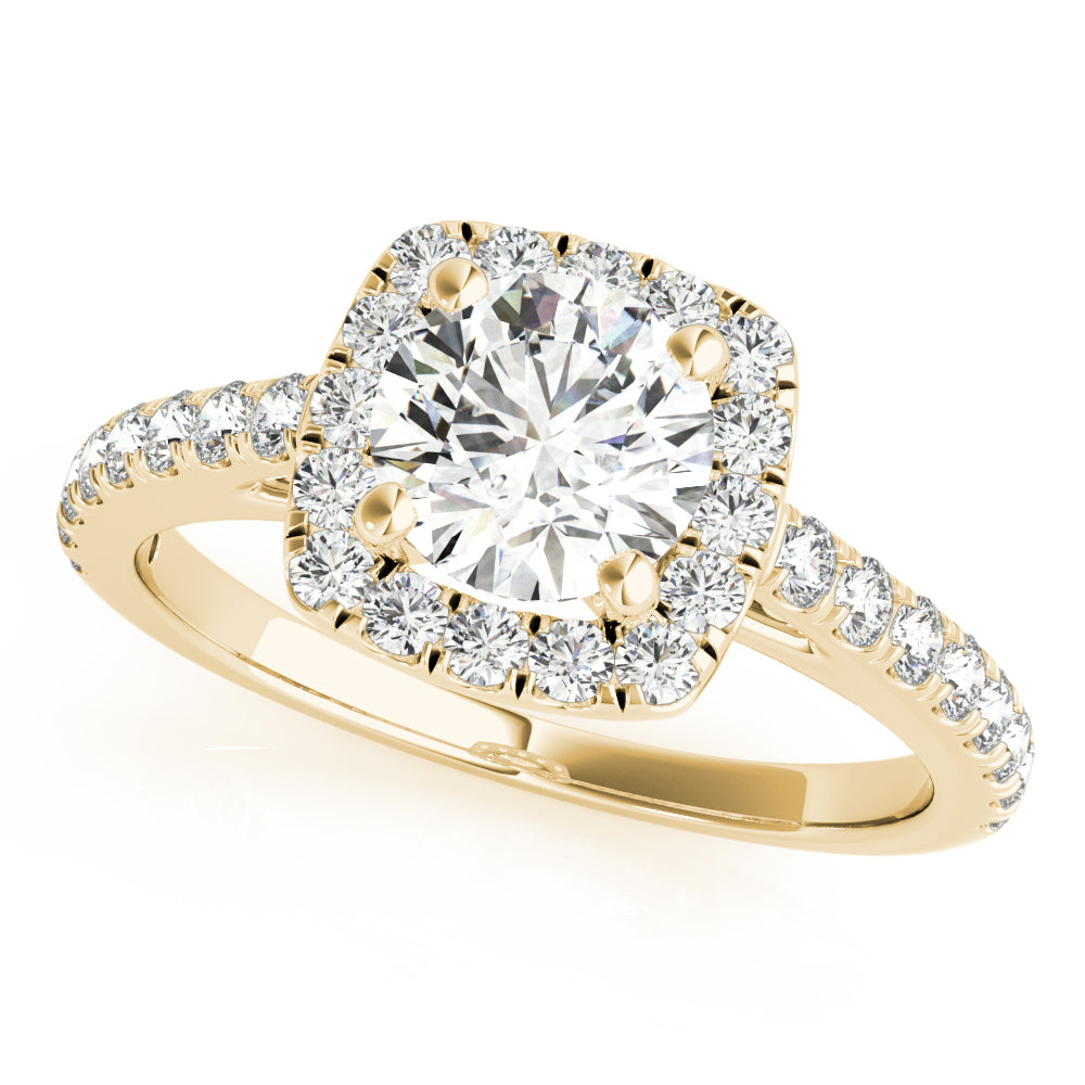 LUMEO Round Halo Engagement Ring 