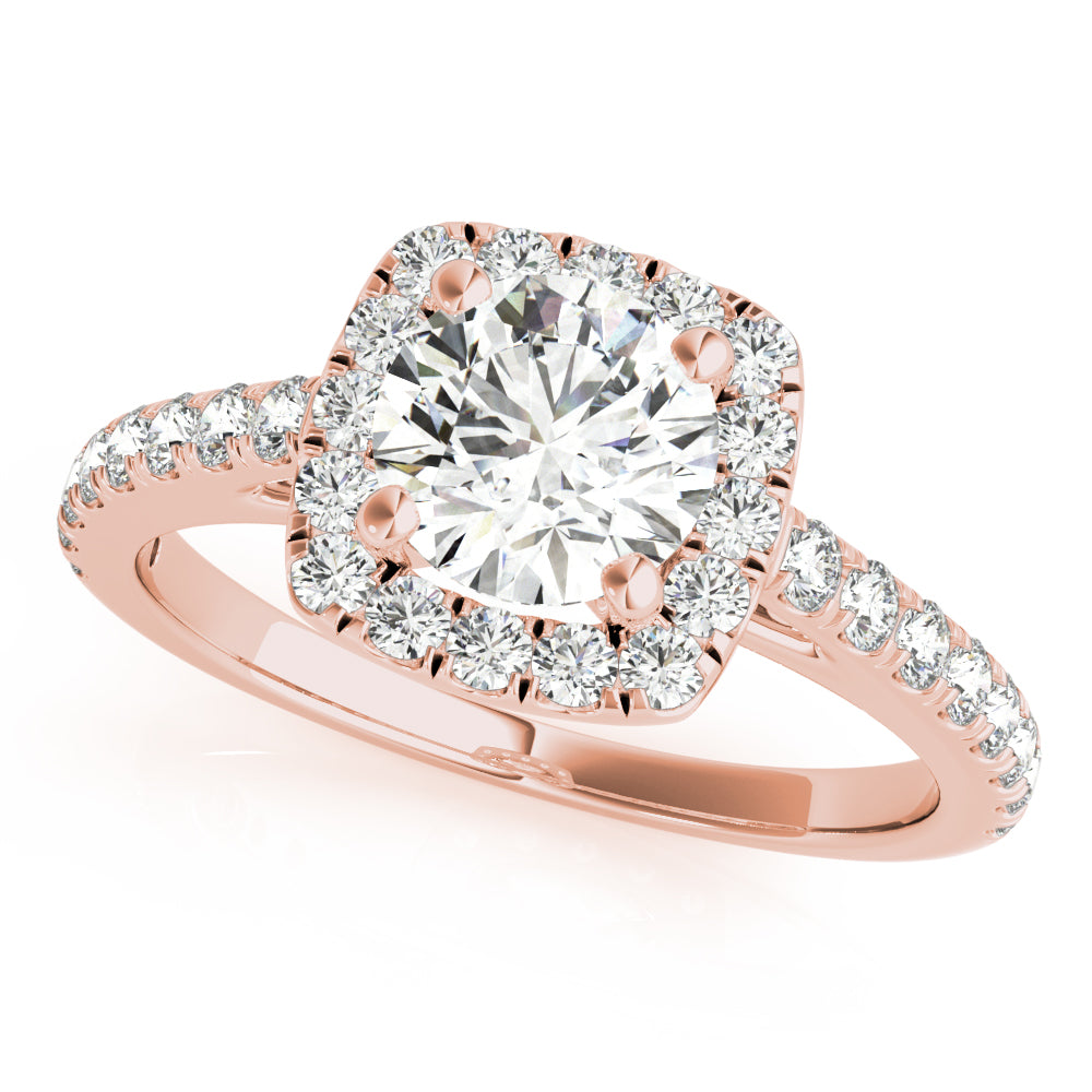 LUMEO Round Halo Engagement Ring 