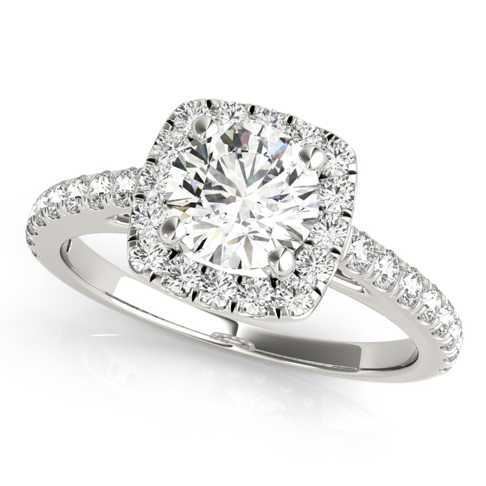LUMEO Round Halo Engagement Ring 