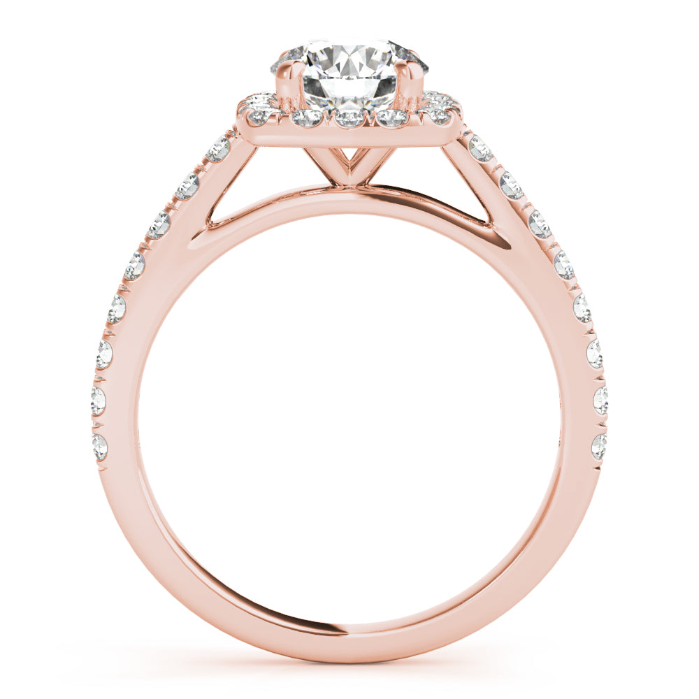 LUMEO Round Halo Engagement Ring 