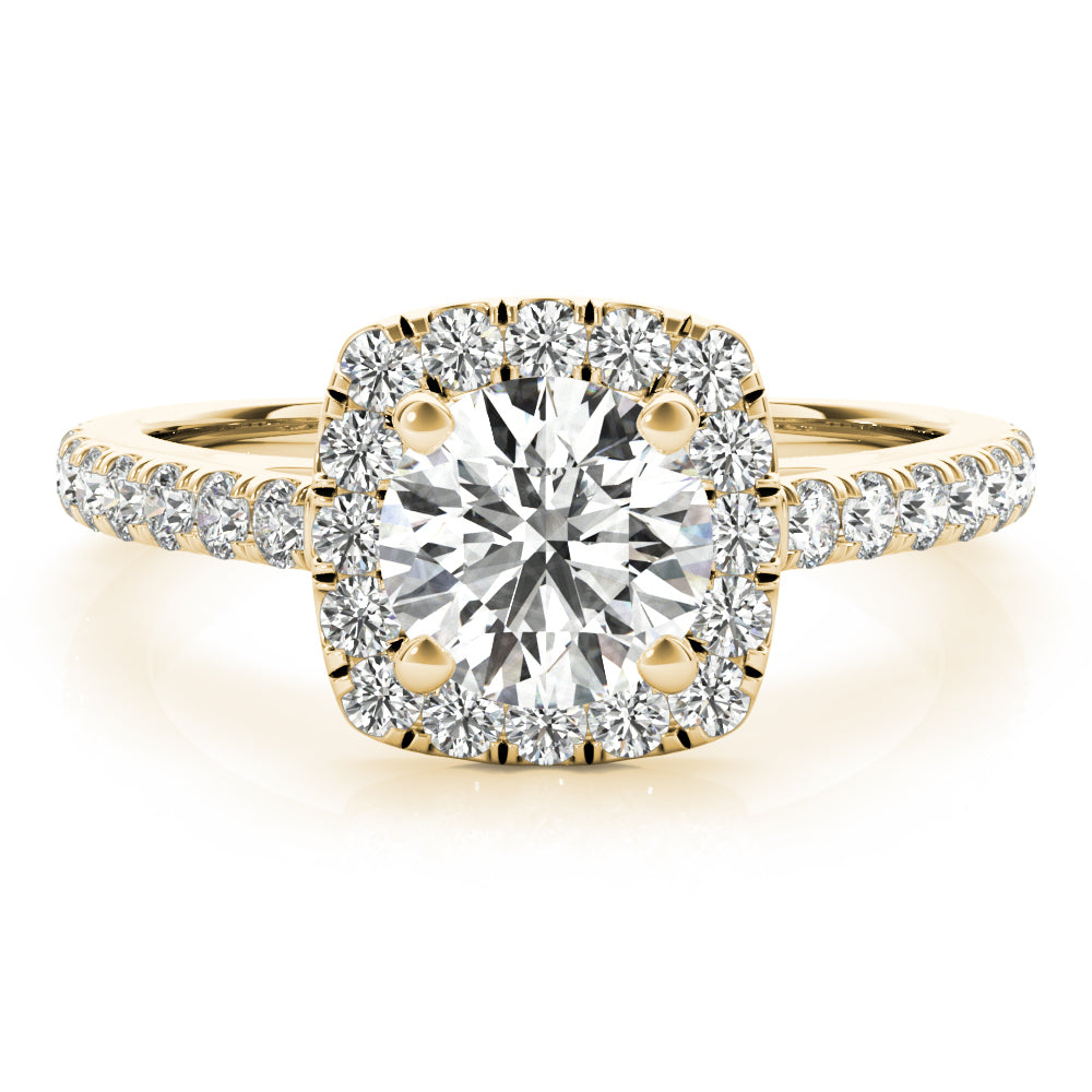 LUMEO Round Halo Engagement Ring 