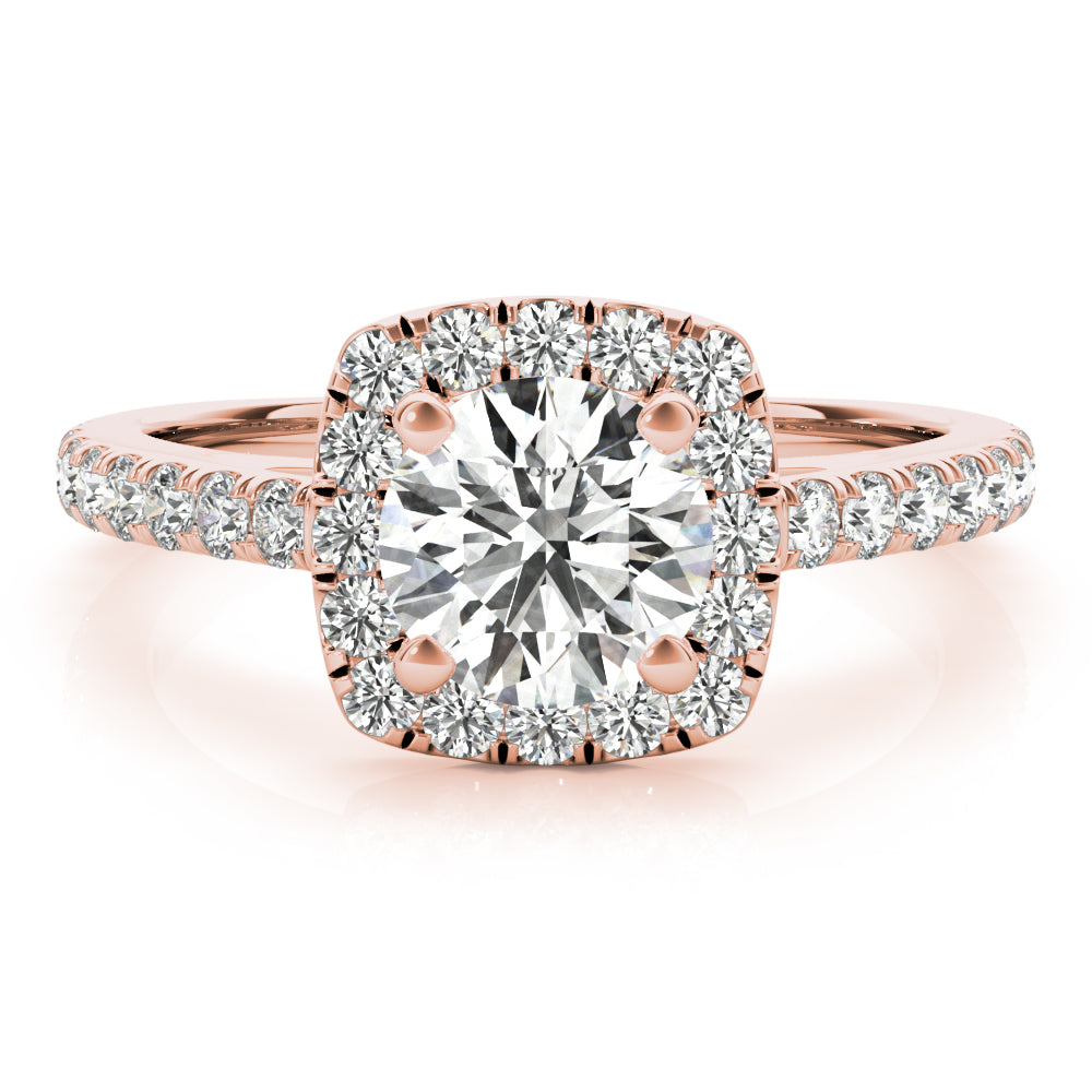 LUMEO Round Halo Engagement Ring 