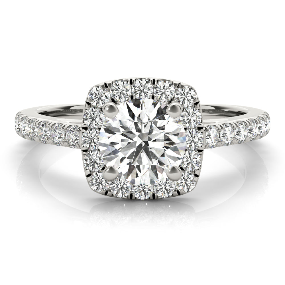 LUMEO Round Halo Engagement Ring 