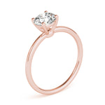 LUMEO Round Solitaire Diamond Engagement Ring Angle View in 18k Solid Rose Gold 