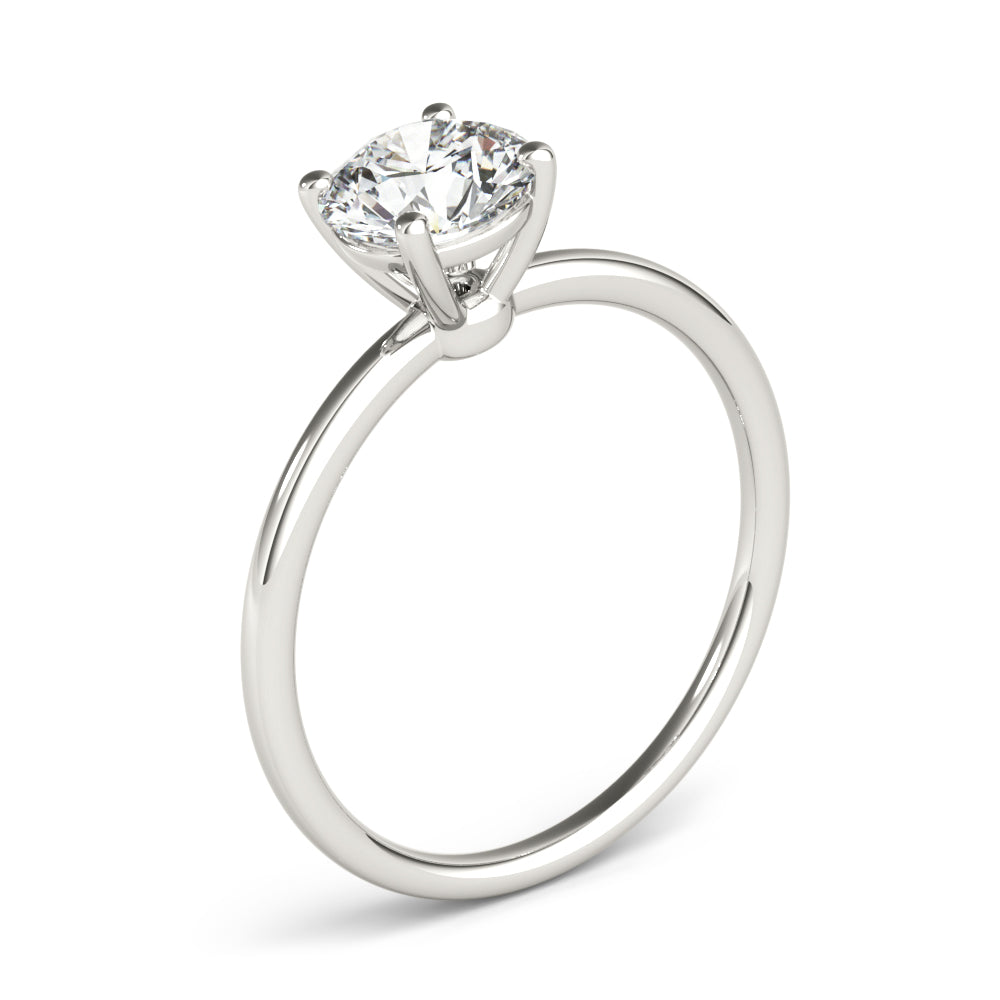 LUMEO Round Solitaire Diamond Engagement Ring Angle View in Platinum 