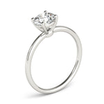 LUMEO Round Solitaire Diamond Engagement Ring Angle View in Platinum 