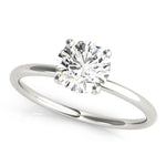 LUMEO Round Solitaire Diamond Engagement Ring Front View in Platinum 