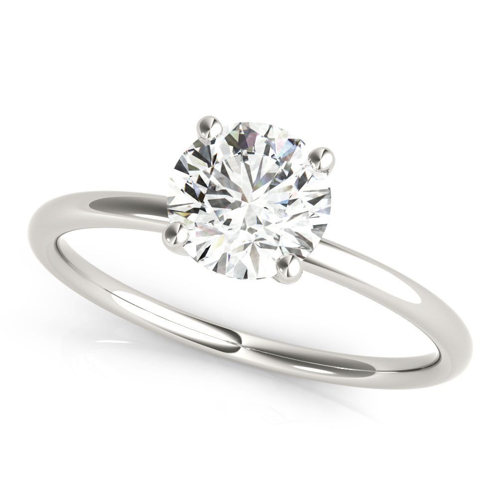 LUMEO Round Solitaire Diamond Engagement Ring Front View in Platinum 