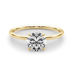 LUMEO Round Solitaire Diamond Engagement Ring Set in 18k Solid Yellow Gold 