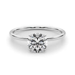 LUMEO Round Solitaire Diamond Engagement Ring Set in Platinum 