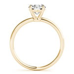 LUMEO Round Solitaire Diamond Engagement Ring Side View in 18k Solid Yellow Gold 