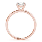LUMEO Round Solitaire Diamond Engagement Ring Side View in 18k Solid Rose Gold 