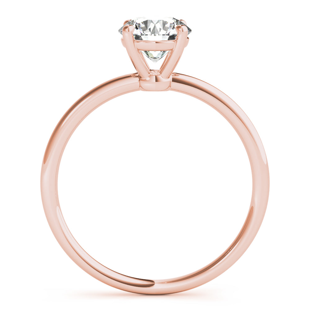 LUMEO Round Solitaire Diamond Engagement Ring Side View in 18k Solid Rose Gold 