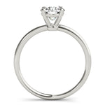 LUMEO Round Solitaire Diamond Engagement Ring Side View in Platinum 