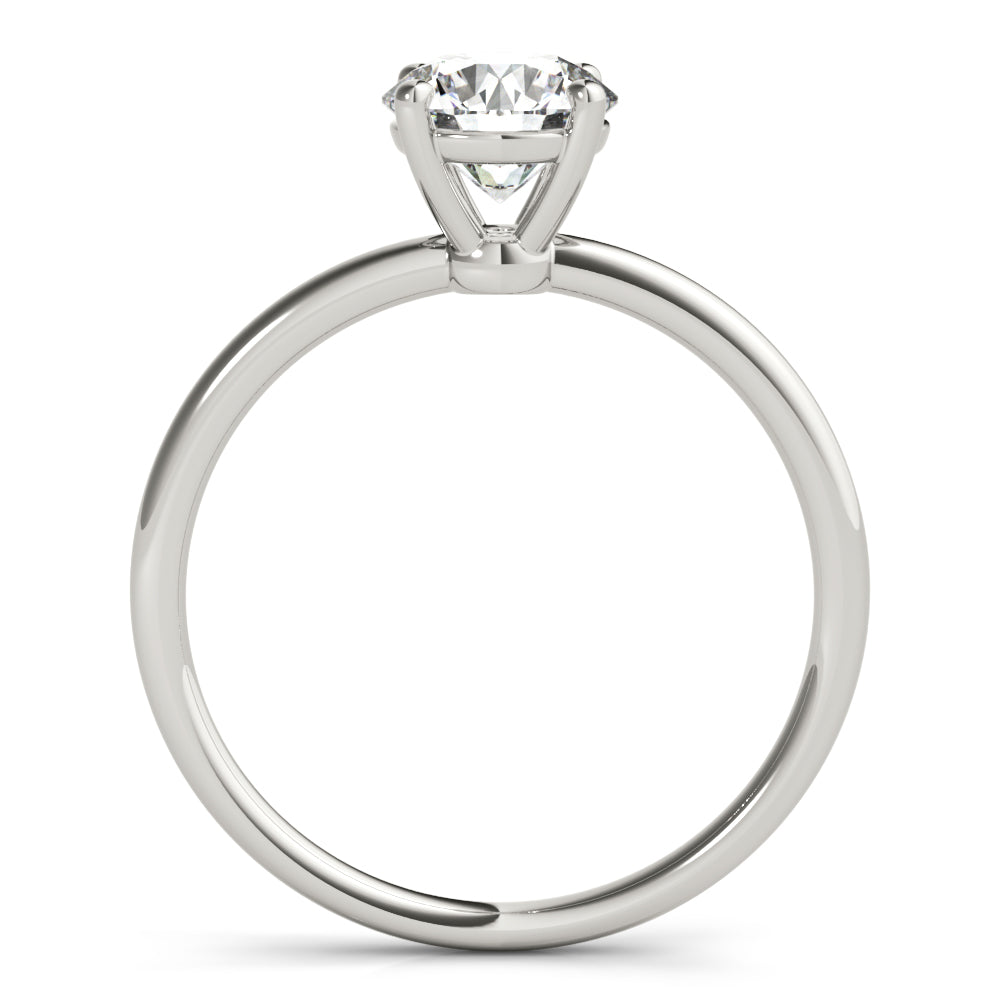 LUMEO Round Solitaire Diamond Engagement Ring Side View in Platinum 