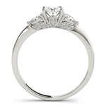 LUMEO Oval Three Stone Diamond Engagement Ring Side View in Platinum 