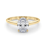 LUMEO Oval Solitaire Diamond Engagement Ring Set in 18k Solid Yellow Gold 