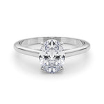LUMEO Oval Solitaire Diamond Engagement Ring Set in Platinum 