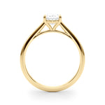 LUMEO Oval Solitaire Diamond Engagement Ring Side View in 18k Solid Yellow Gold 
