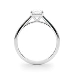 LUMEO Oval Solitaire Diamond Engagement Ring Side View in Platinum 
