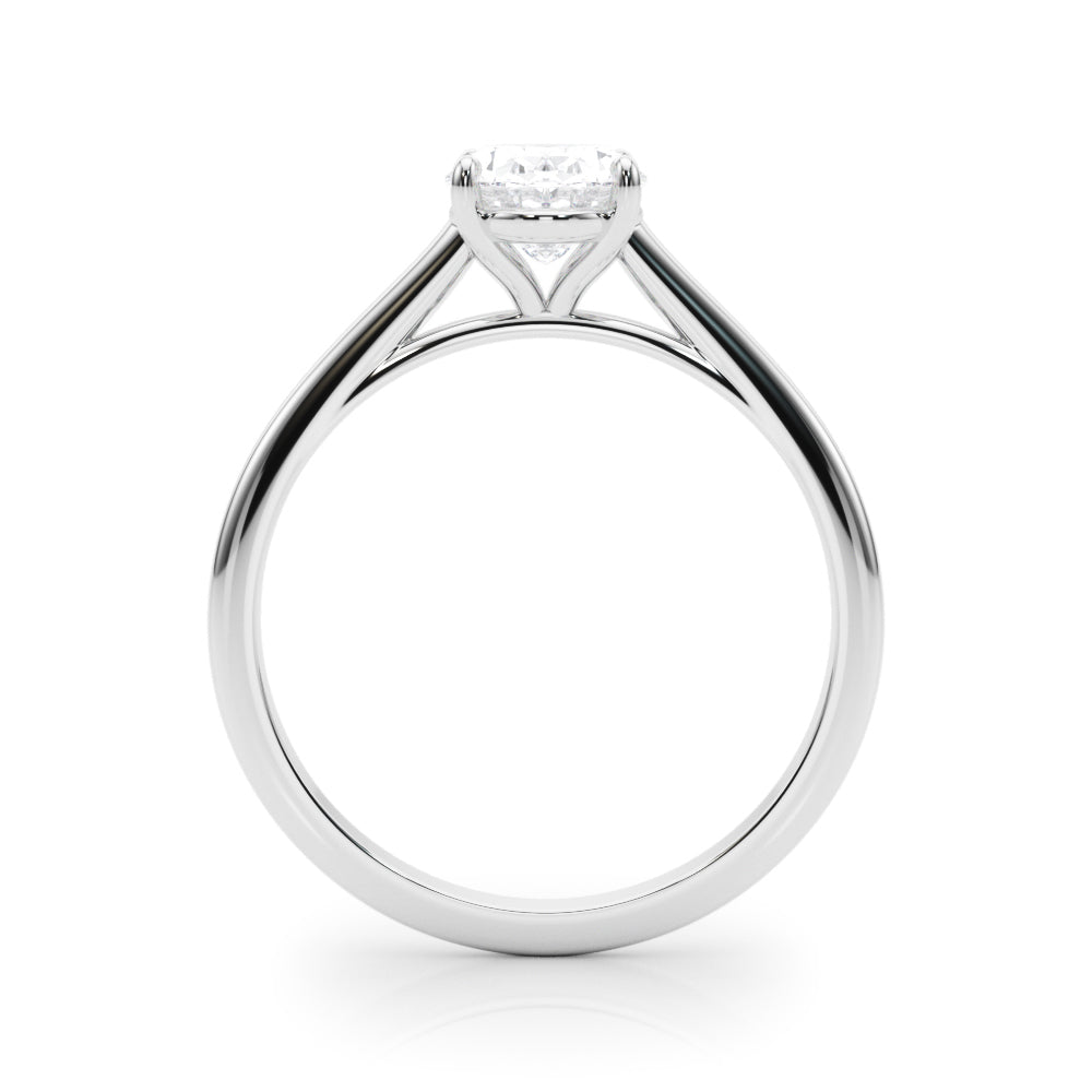 LUMEO Oval Solitaire Diamond Engagement Ring Side View in Platinum 