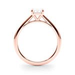 LUMEO Emerald Solitaire Diamond Engagement Ring Side View in 18k Solid Rose Gold 