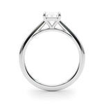 LUMEO Emerald Solitaire Diamond Engagement Ring Side View in Platinum 