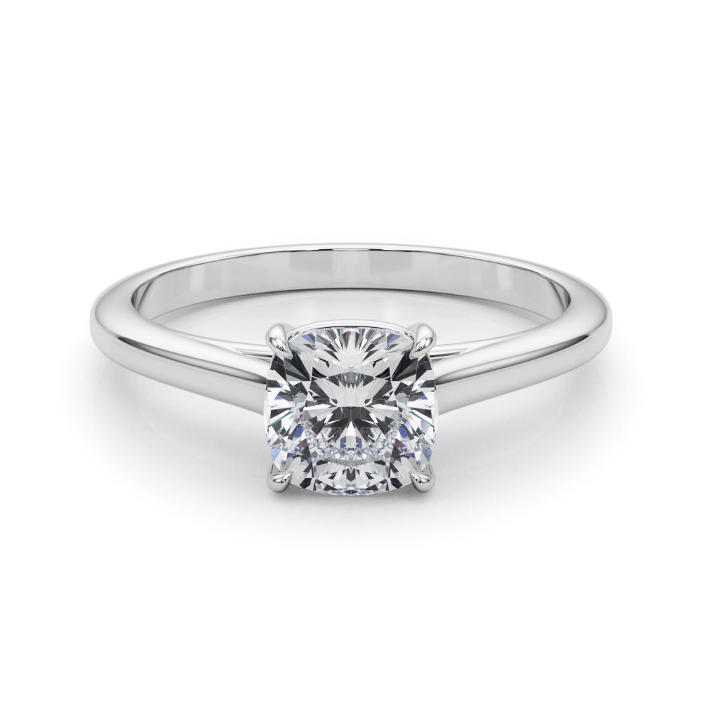 LUMEO Cushion Solitaire Diamond Engagement Ring Set in Platinum 