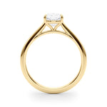 LUMEO Cushion Solitaire Diamond Engagement Ring Side View in 18k Solid Yellow Gold 