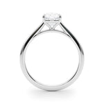 LUMEO Cushion Solitaire Diamond Engagement Ring Side View in Platinum 