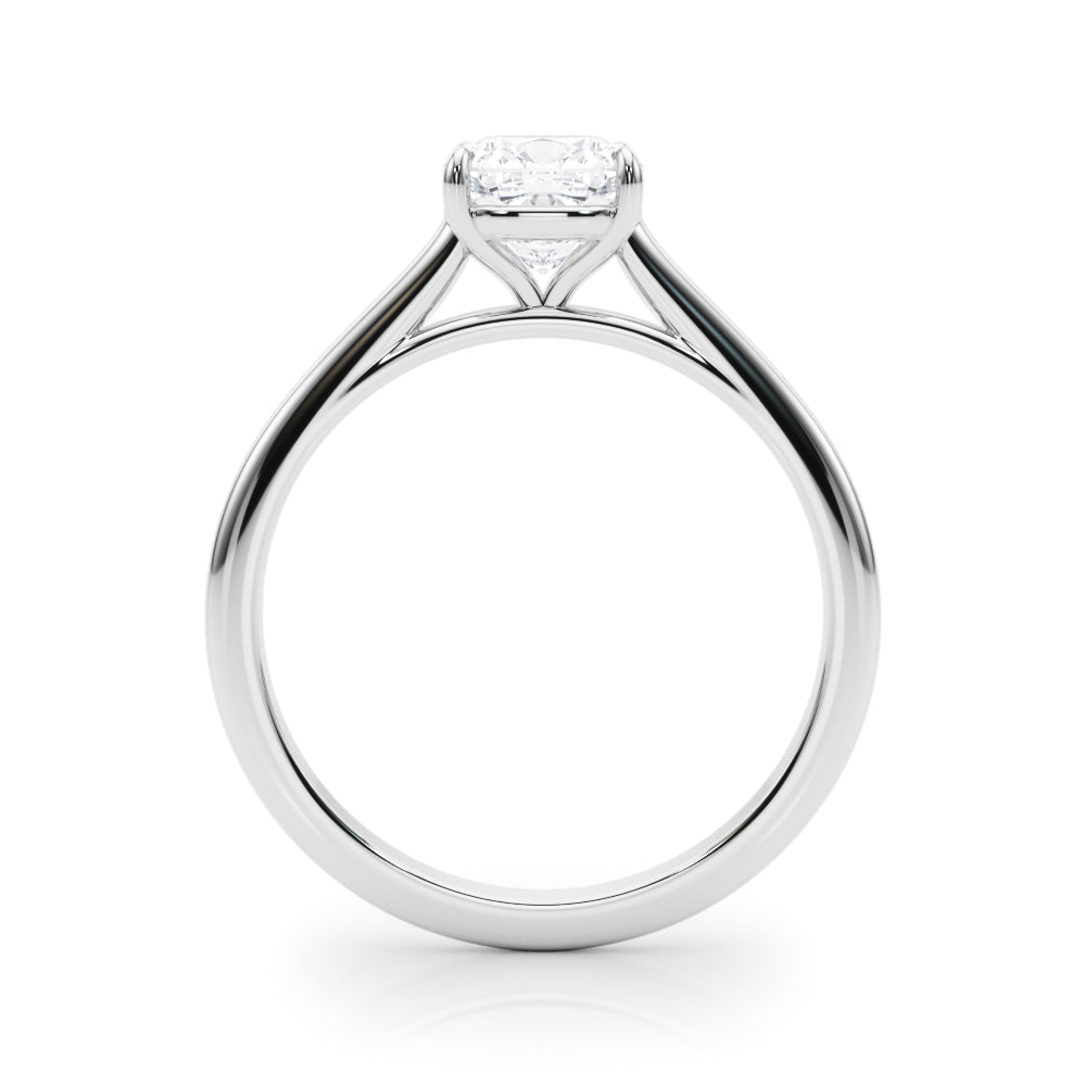LUMEO Cushion Solitaire Diamond Engagement Ring Side View in Platinum 