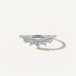 LUMEO Kendra Chevron Wedding Band in Platinum or 18k White Gold 