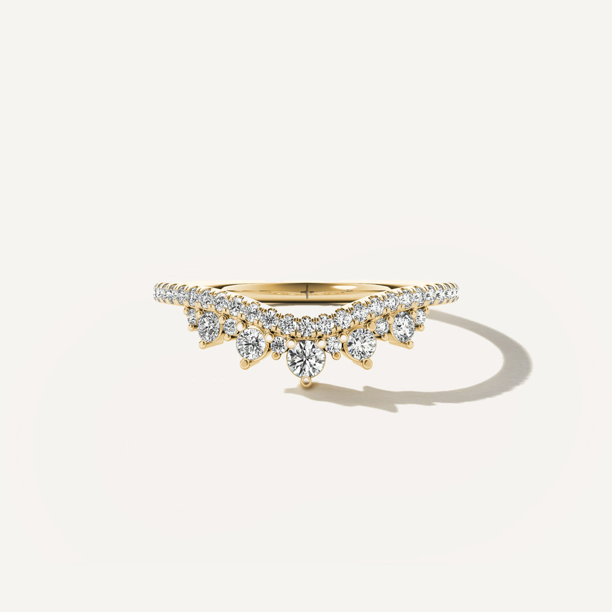 LUMEO Kendra Chevron Wedding Band in 18k Solid Yellow Gold 