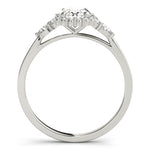 LUMEO Oval Halo Diamond Engagement Ring Side View in Platinum 