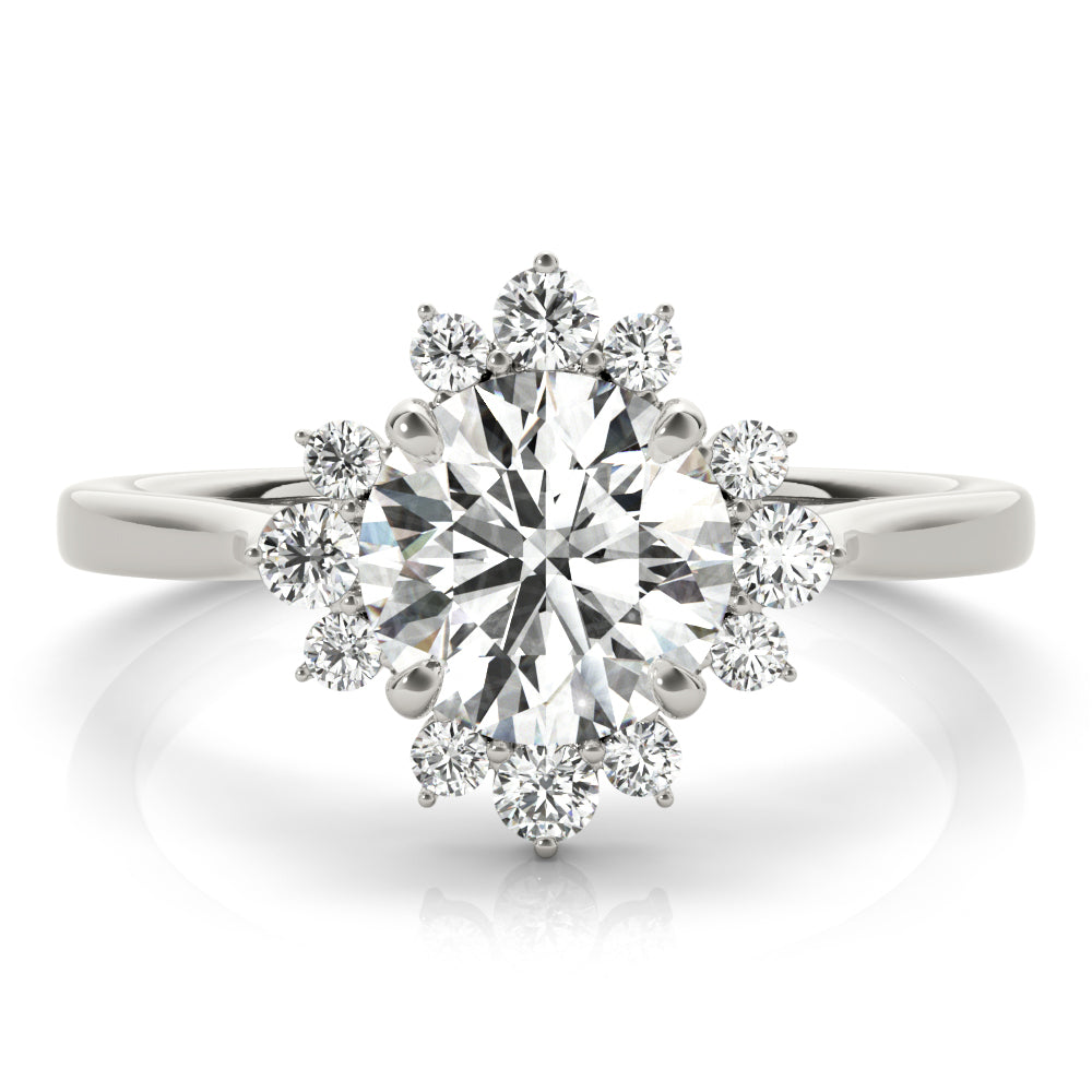 LUMEO Emerald Halo Diamond Engagement Ring Set in Platinum 