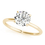 LUMEO Round Hidden Halo Diamond Engagement Ring Front View in 18k Solid Yellow Gold 