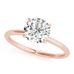 LUMEO Round Hidden Halo Diamond Engagement Ring Front View in 18k Solid Rose Gold 
