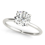 LUMEO Round Hidden Halo Diamond Engagement Ring Front View in Platinum 