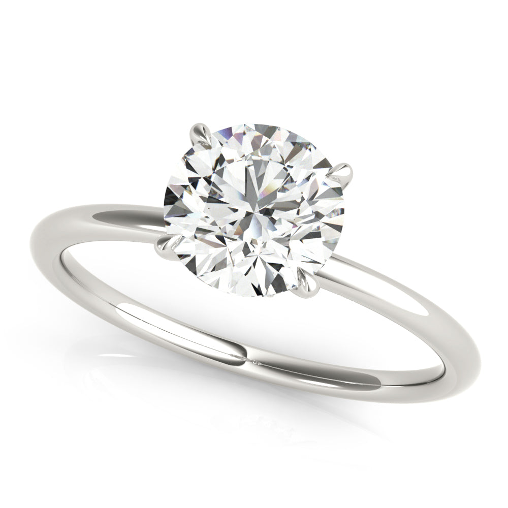 LUMEO Round Hidden Halo Diamond Engagement Ring Front View in Platinum 
