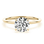LUMEO Round Hidden Halo Diamond Engagement Ring Set in 18k Solid Yellow Gold 